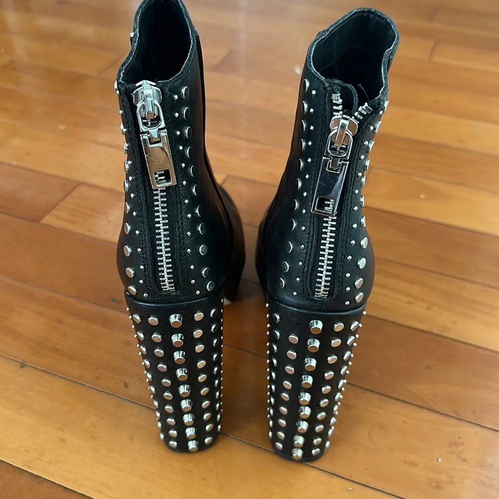 Dolce vita black leather liv studs platform boots size 8.5 goth, Grange
